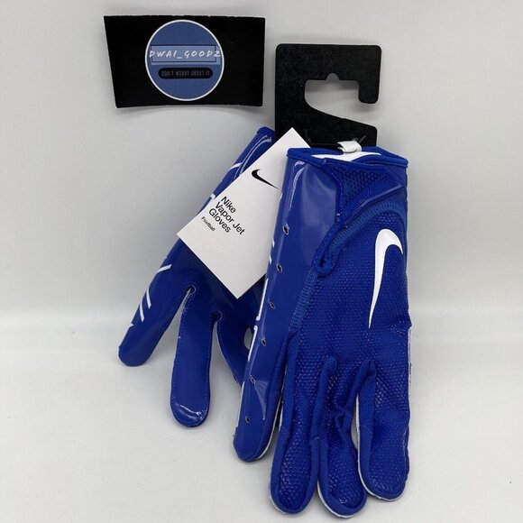 Nike Vapor Jet 7.0 Football Skill Position Gloves Blue White Wide Receiver Adult - Picture 1 of 6